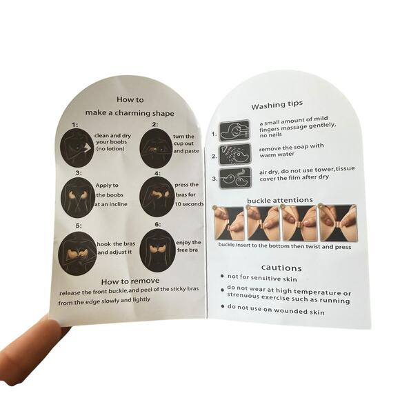 PrettyWell Invisibile Bra Strapless Padded Adhesive Front Closure Beige - Picture 5 of 5